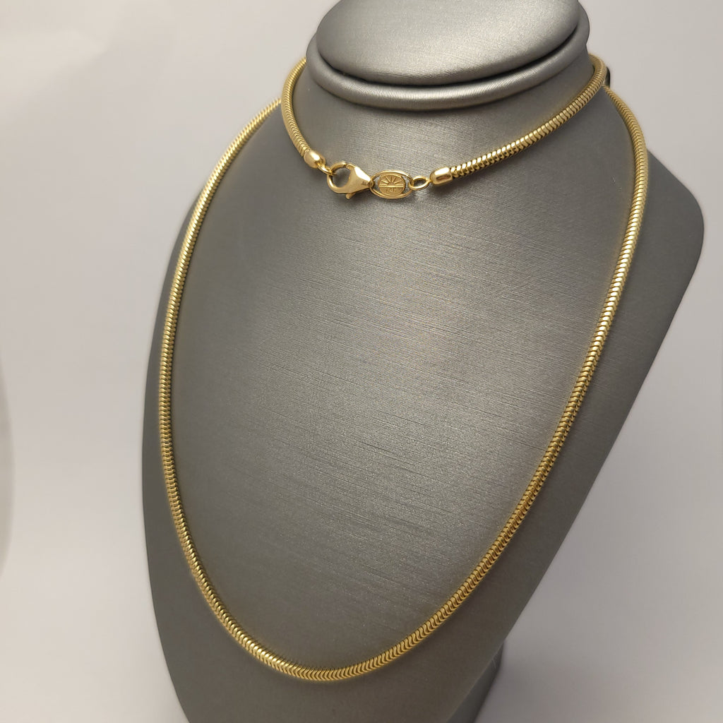 Collar Eslabones de Serpiente en Oro Amarillo de 14K