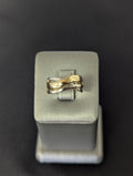 Anillo trenzado partido en oro blanco/amarillo de 14K
