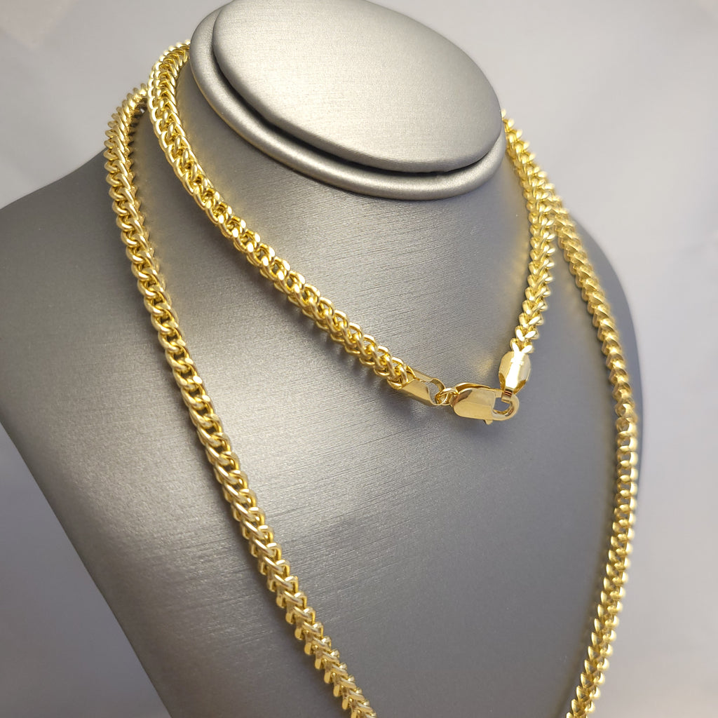 Cadena Cola de Zorro Hueca de Oro Amarillo de 14K
