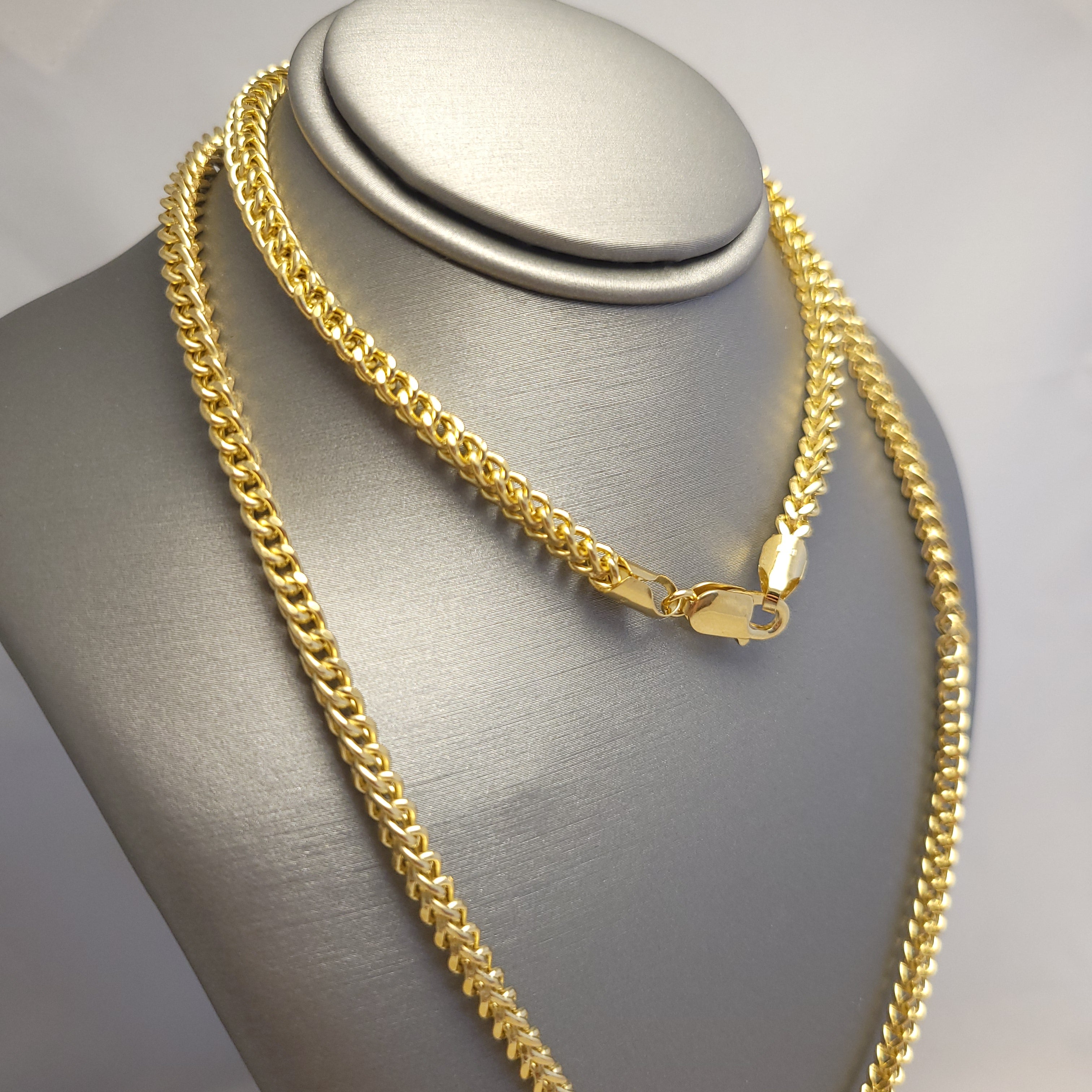 Cadena Cola de Zorro Hueca de Oro Amarillo de 14K