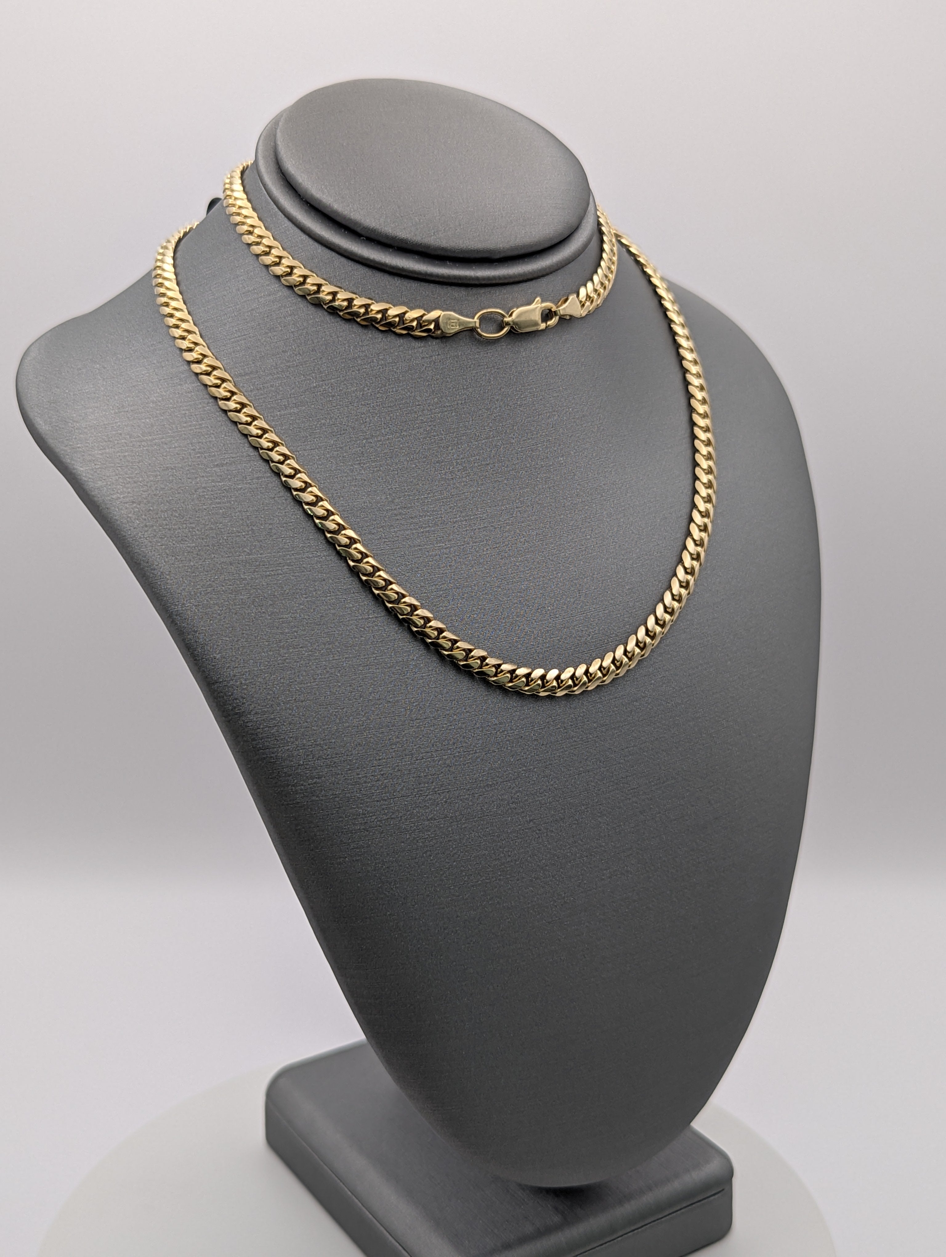 14K YG Solid Miami Cuban Chain
