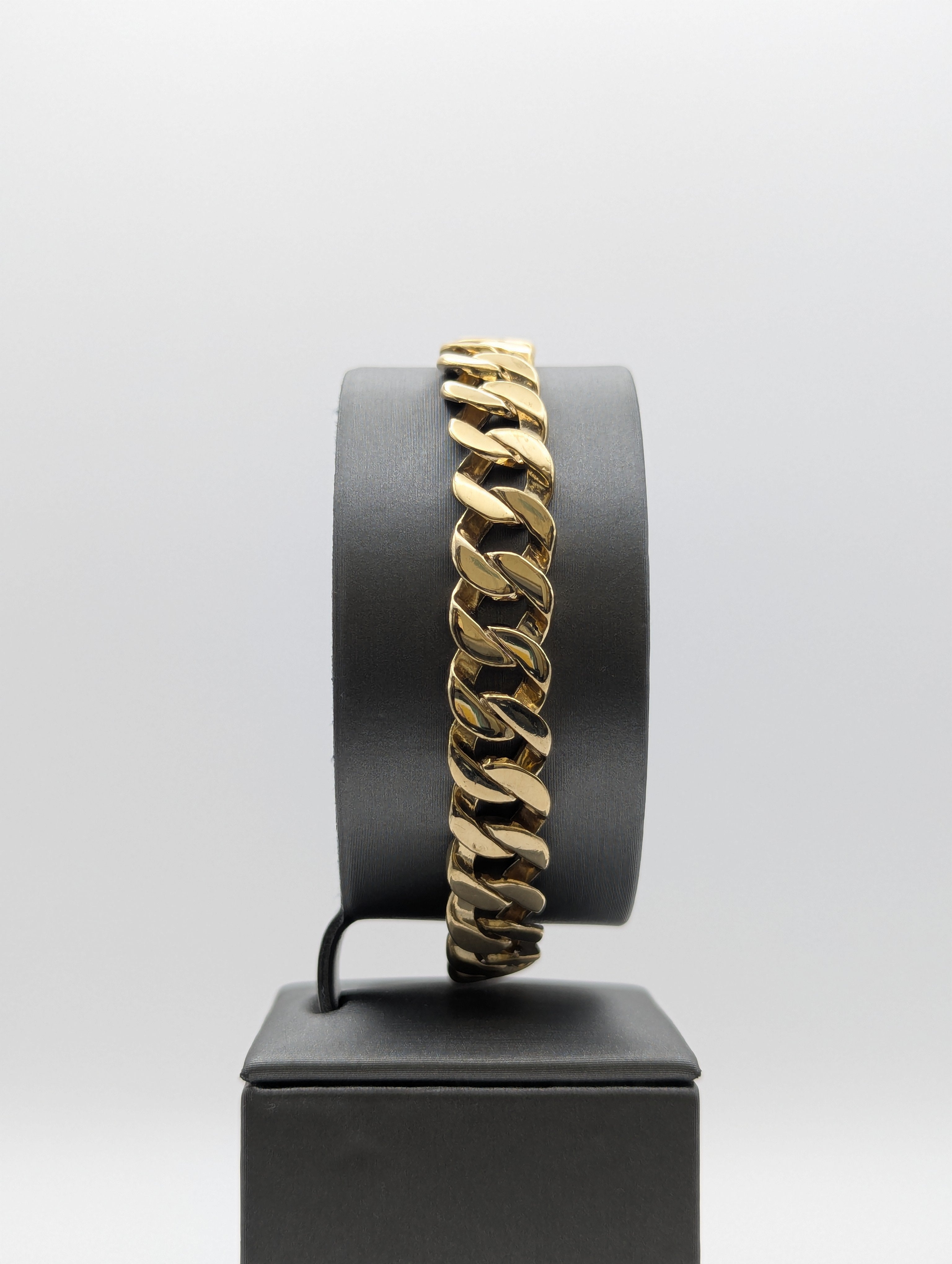 14K YG Flat Cuban Bracelet