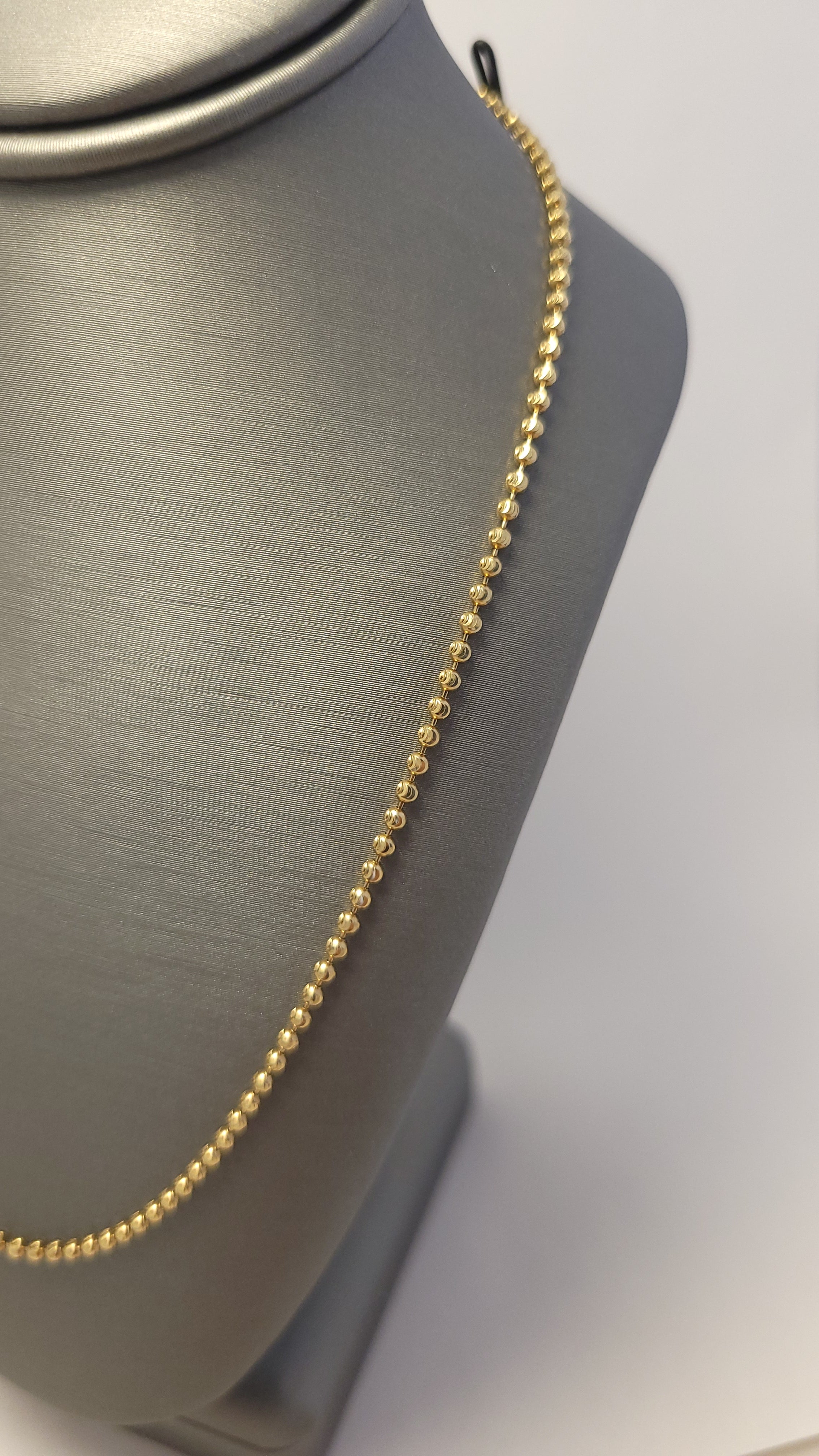 Collar de eslabones con cuentas de oro amarillo de 14K