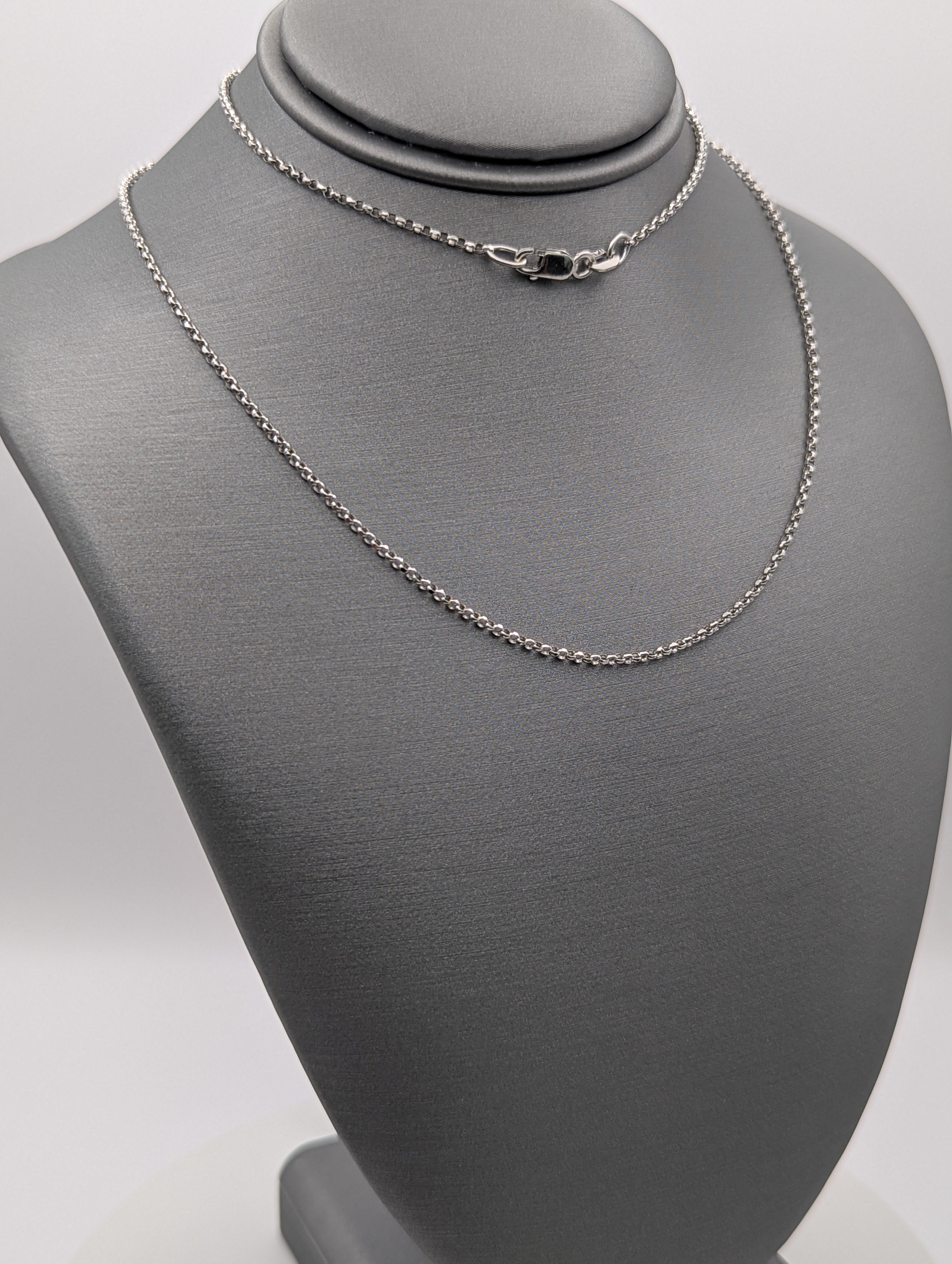 Collar Rolo Link de oro blanco de 14K
