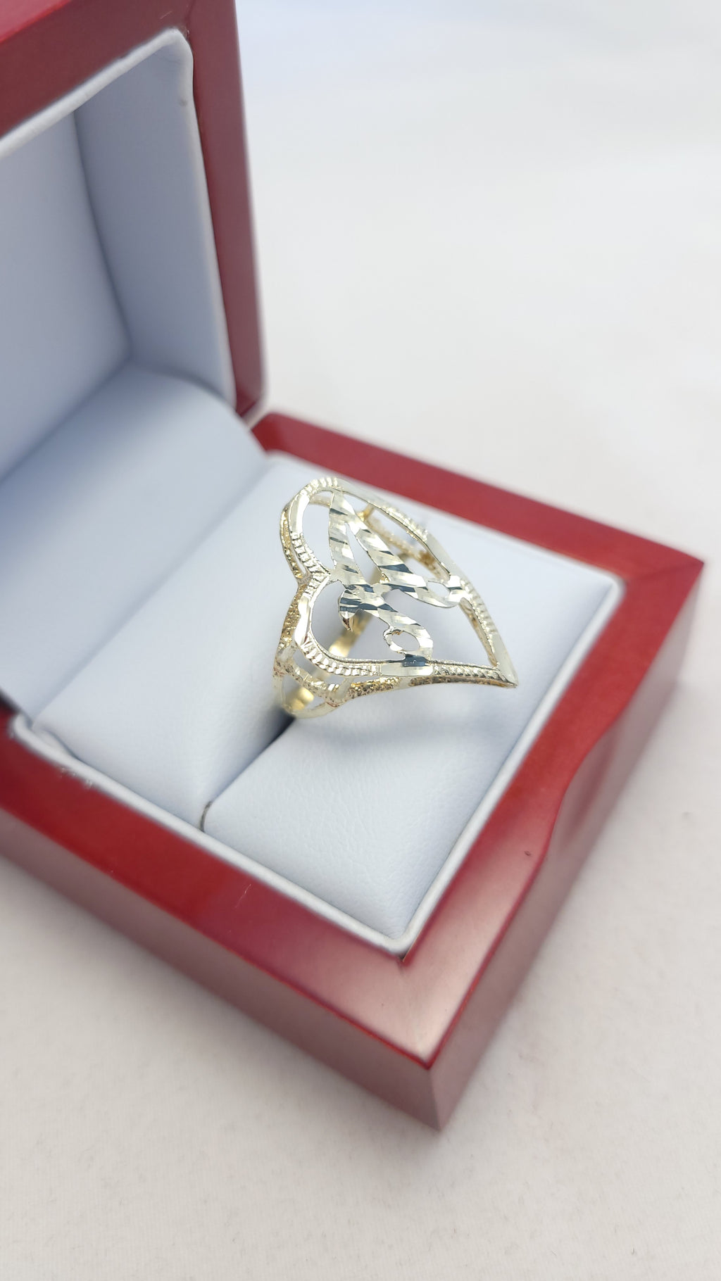 10K YG Letter "A" Ring