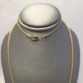 Collar de eslabones de cuerda macizo de oro amarillo de 14K