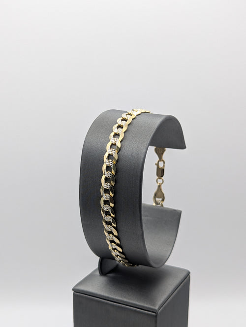 14K Dia-Cut Curb Bracelet
