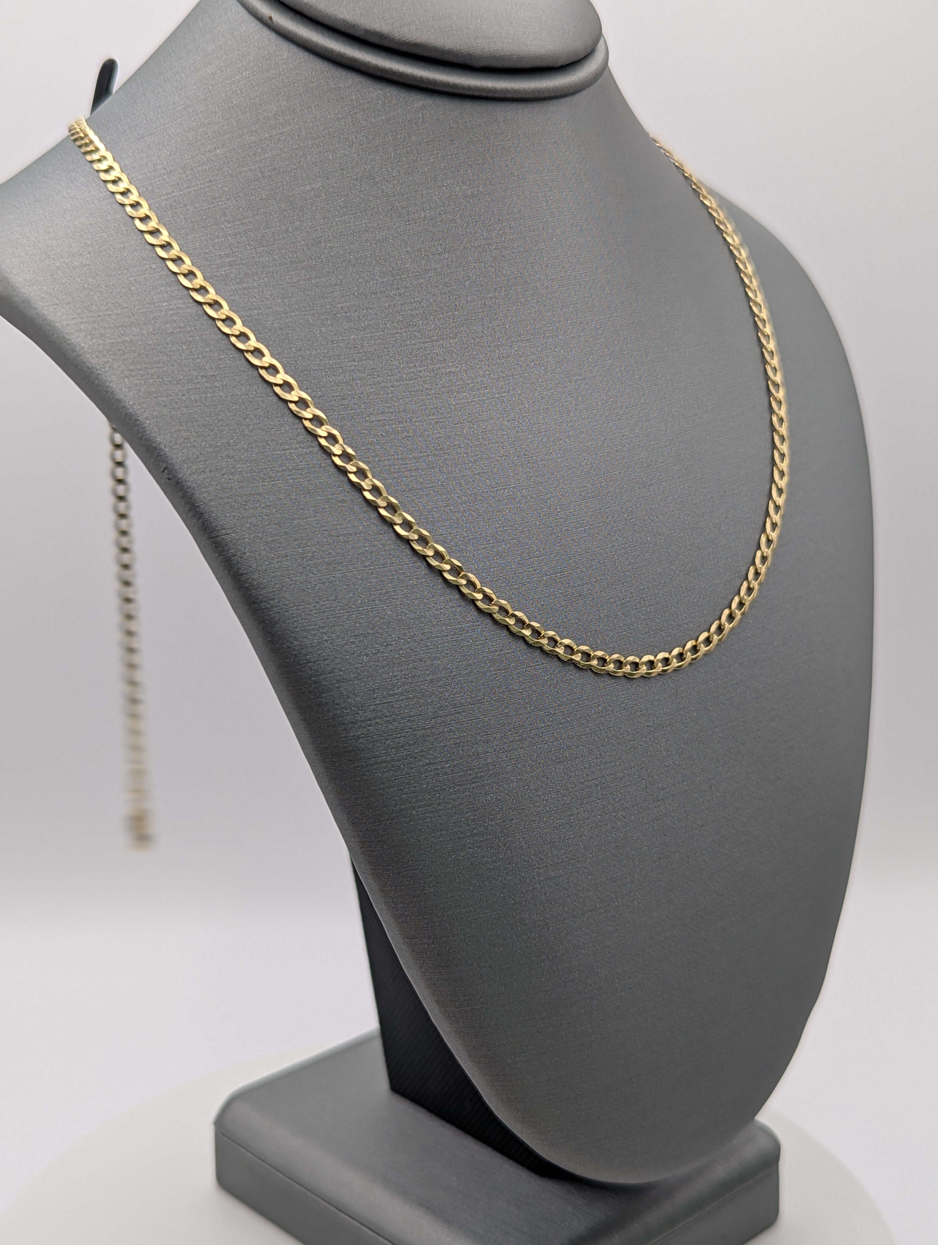 Cadena de oro amarillo de 14K, estilo Curb