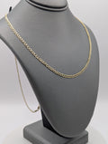 Cadena de eslabones cubanos con corte de diamante en oro amarillo de 14 quilates