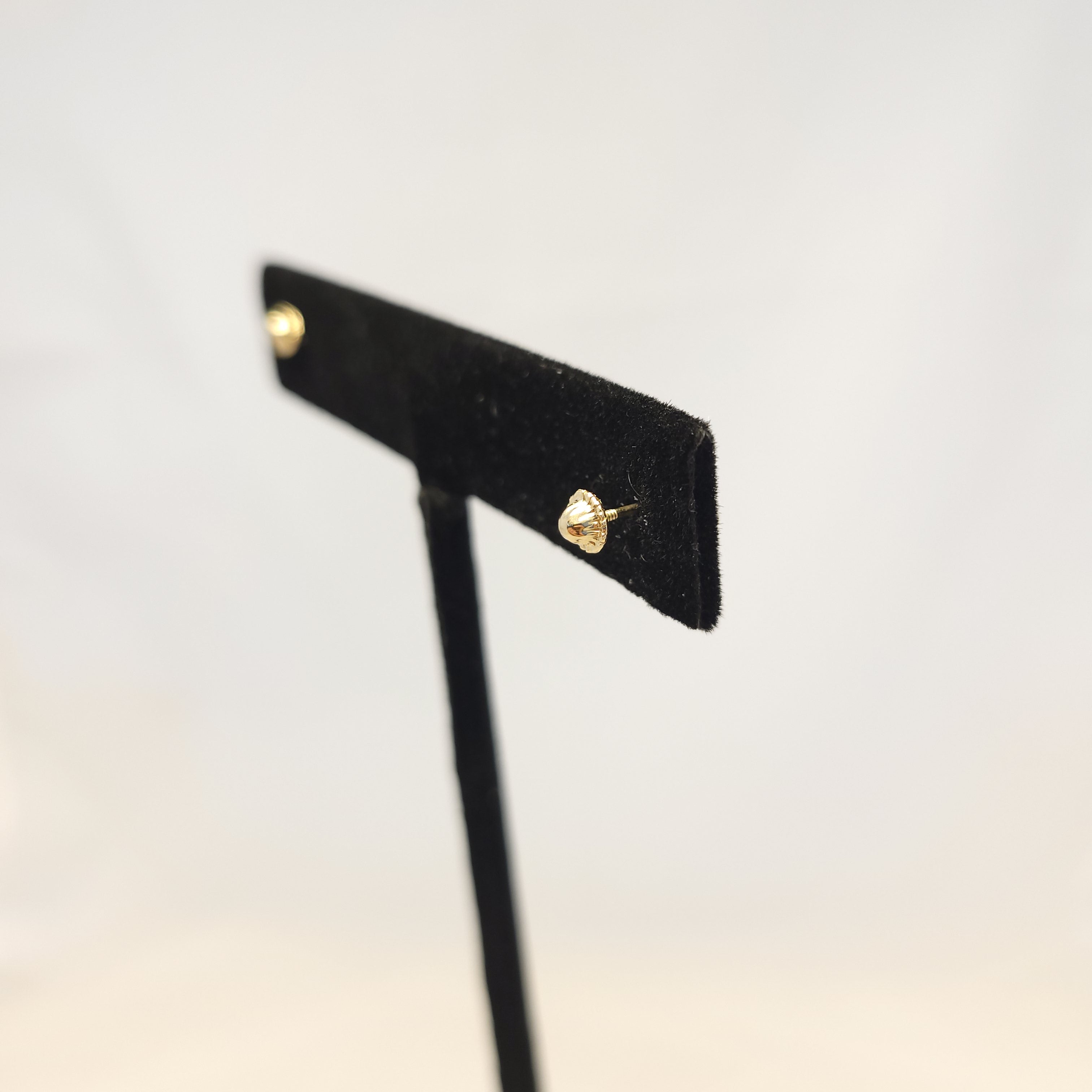 14K Yellow Gold Swan Earrings Screw-back