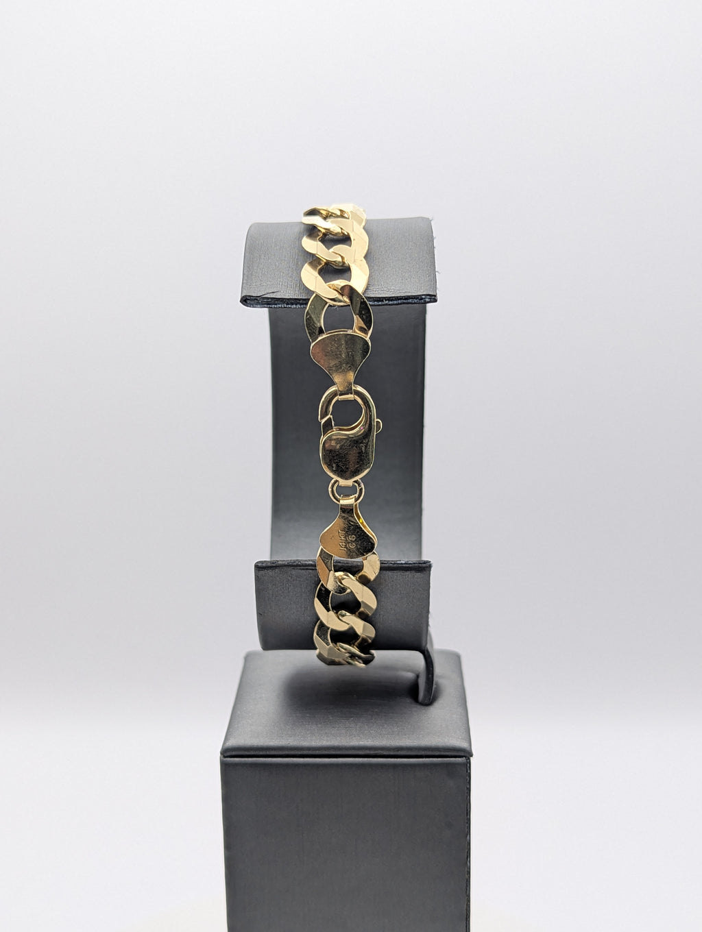 Pulsera de eslabones cubanos de oro amarillo de 14K