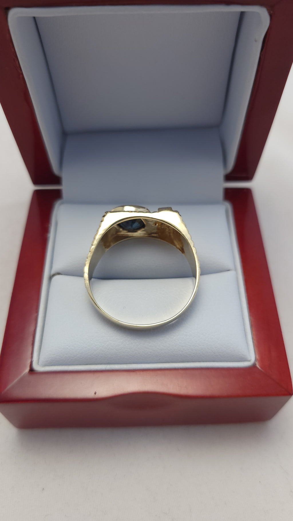 14K YG DIA SAPPHIRE RING