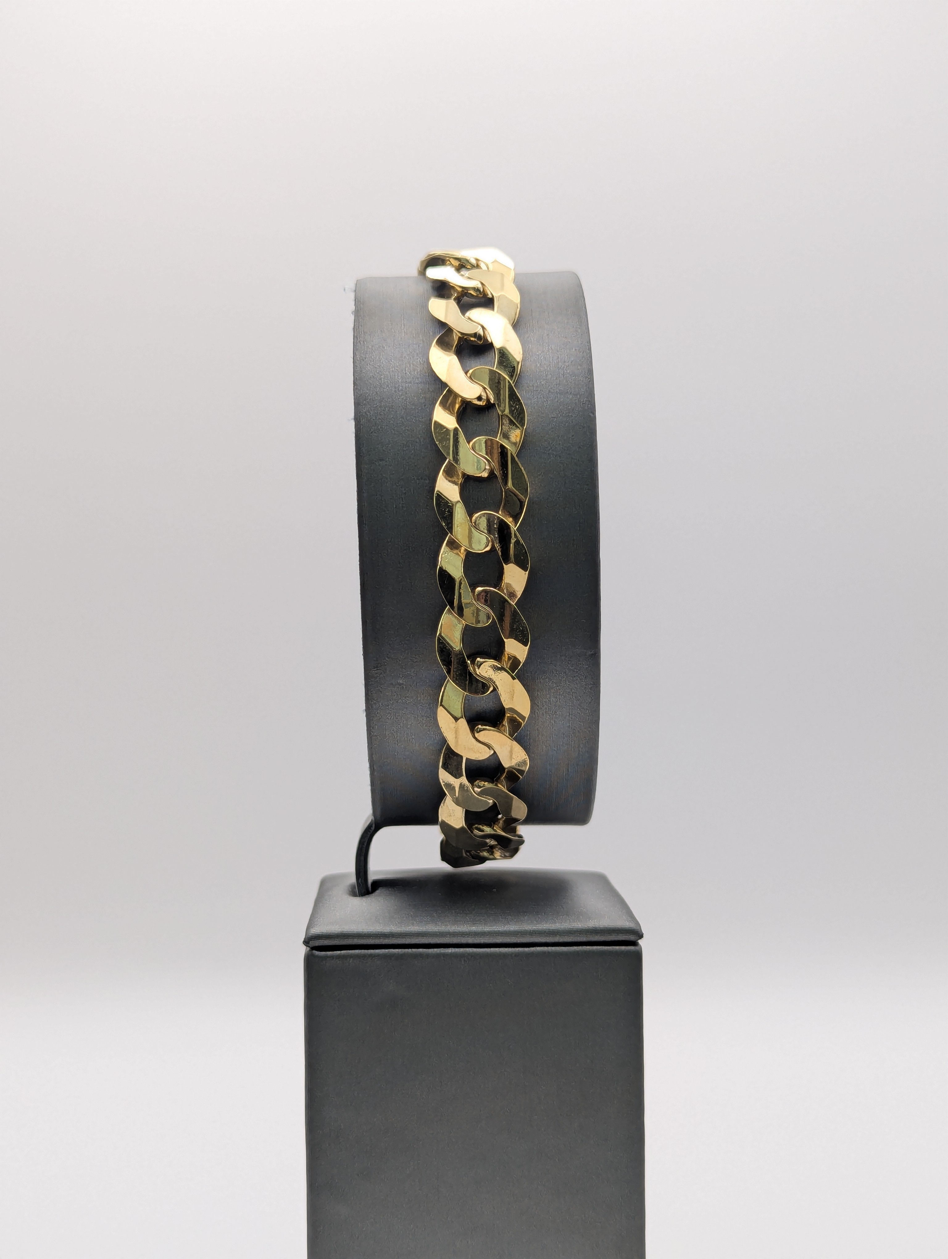 Pulsera de eslabones cubanos de oro amarillo de 14K