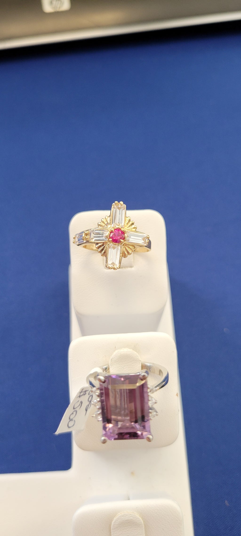 Anillo Cruz de Rubí Oro Amarillo 14K
