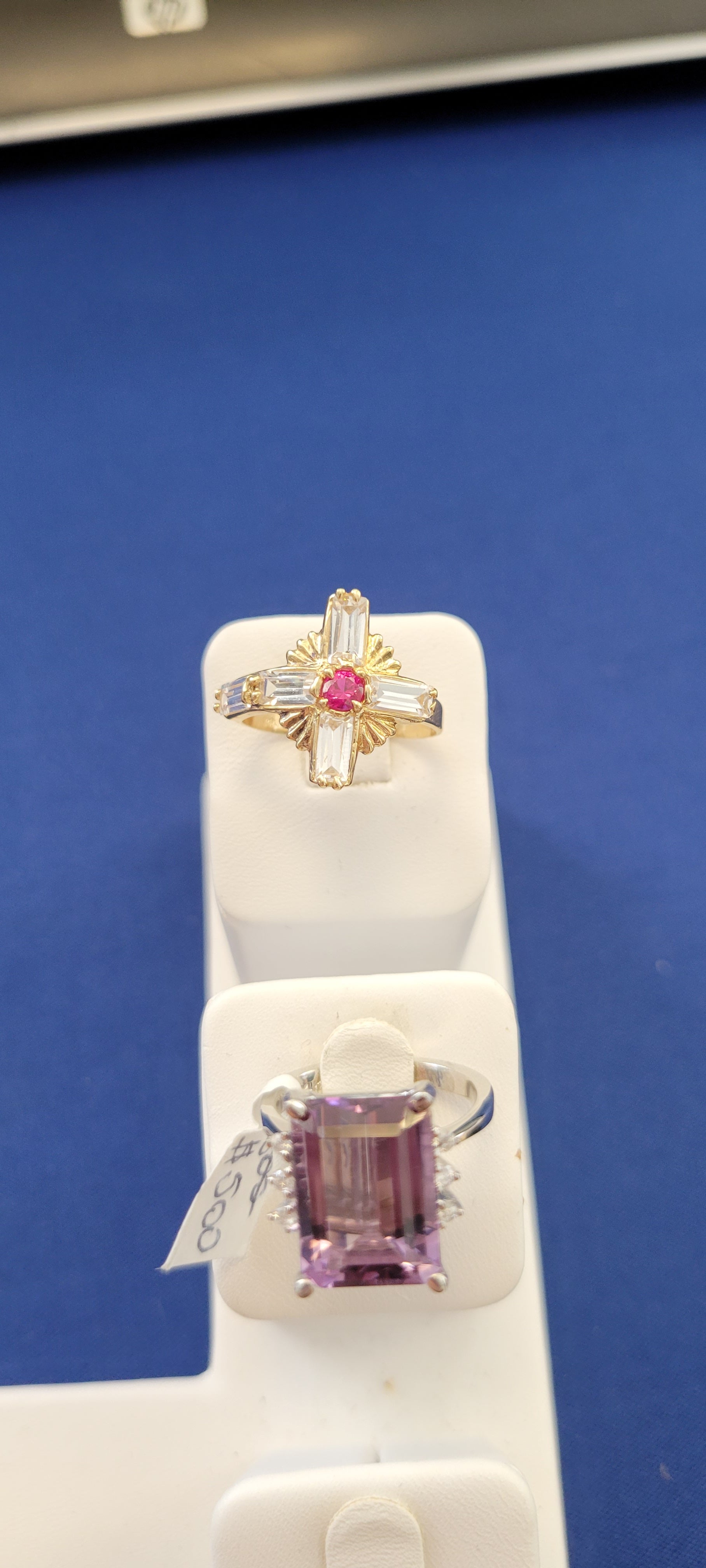Anillo Cruz de Rubí Oro Amarillo 14K