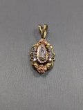 Colgante Guadalupe tricolor de 14K