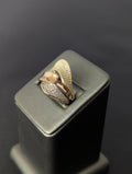 Anillo Ondulado Elegante de Oro 14K AM/RO