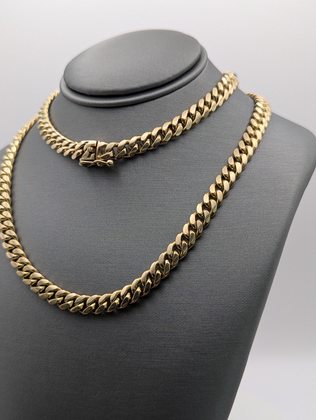 Cadena Cubana Miami de oro amarillo de 14K