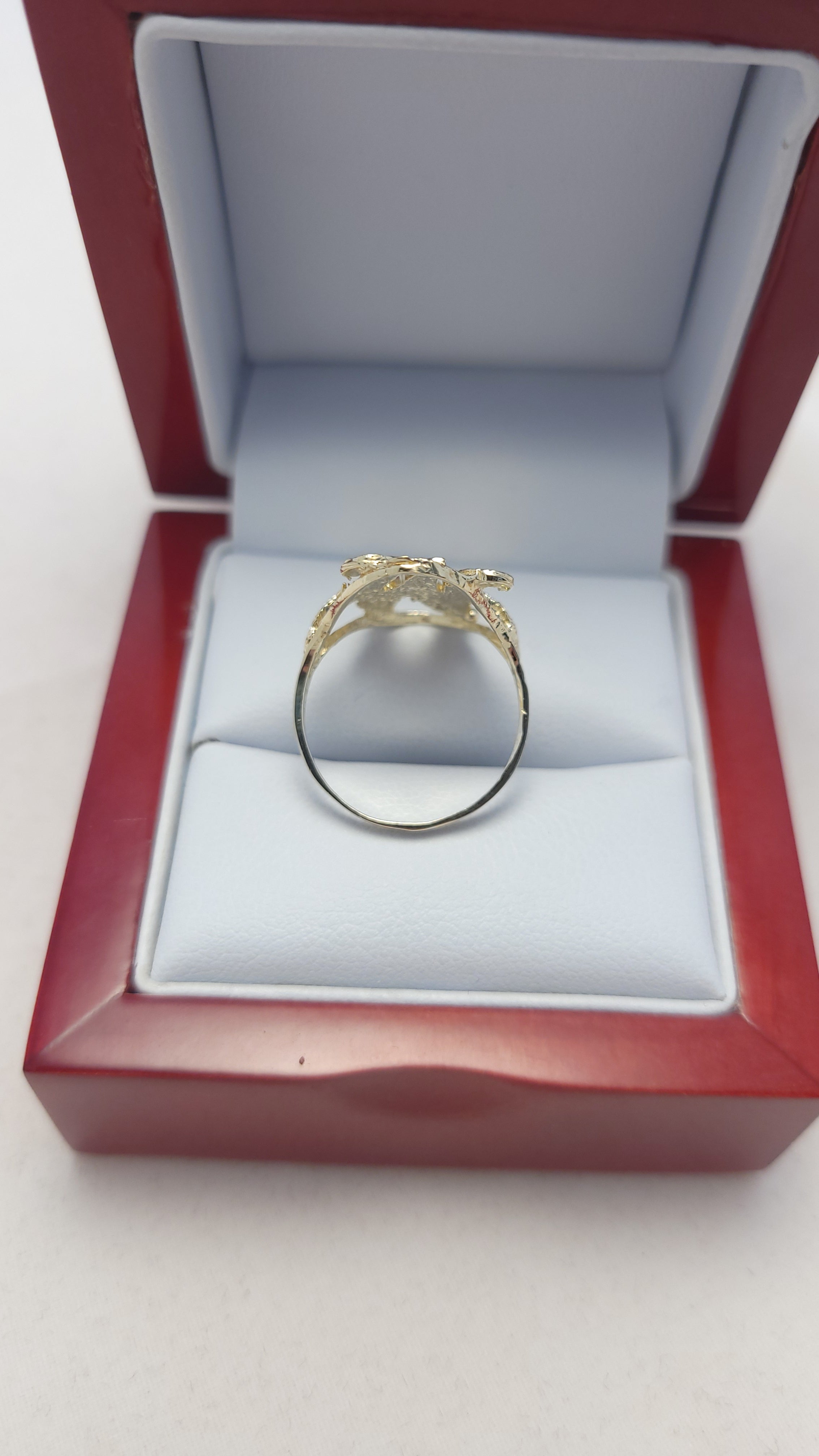 10K YG Letter "M" Ring