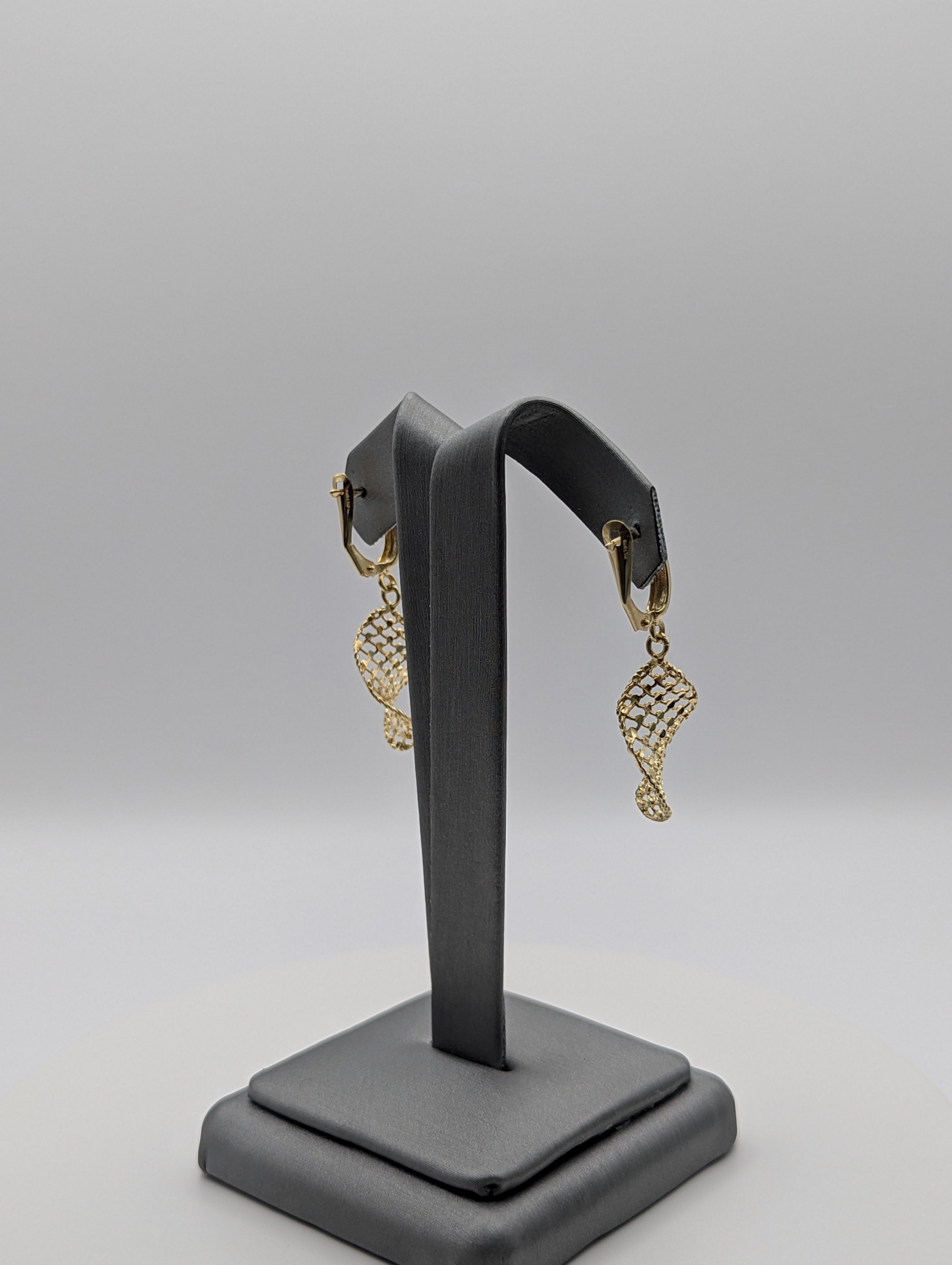 14K YG Twisted Lattice Dia Cut