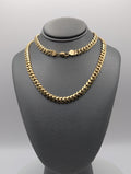 Cadena Cubana Sólida Miami de Oro Amarillo de 14K