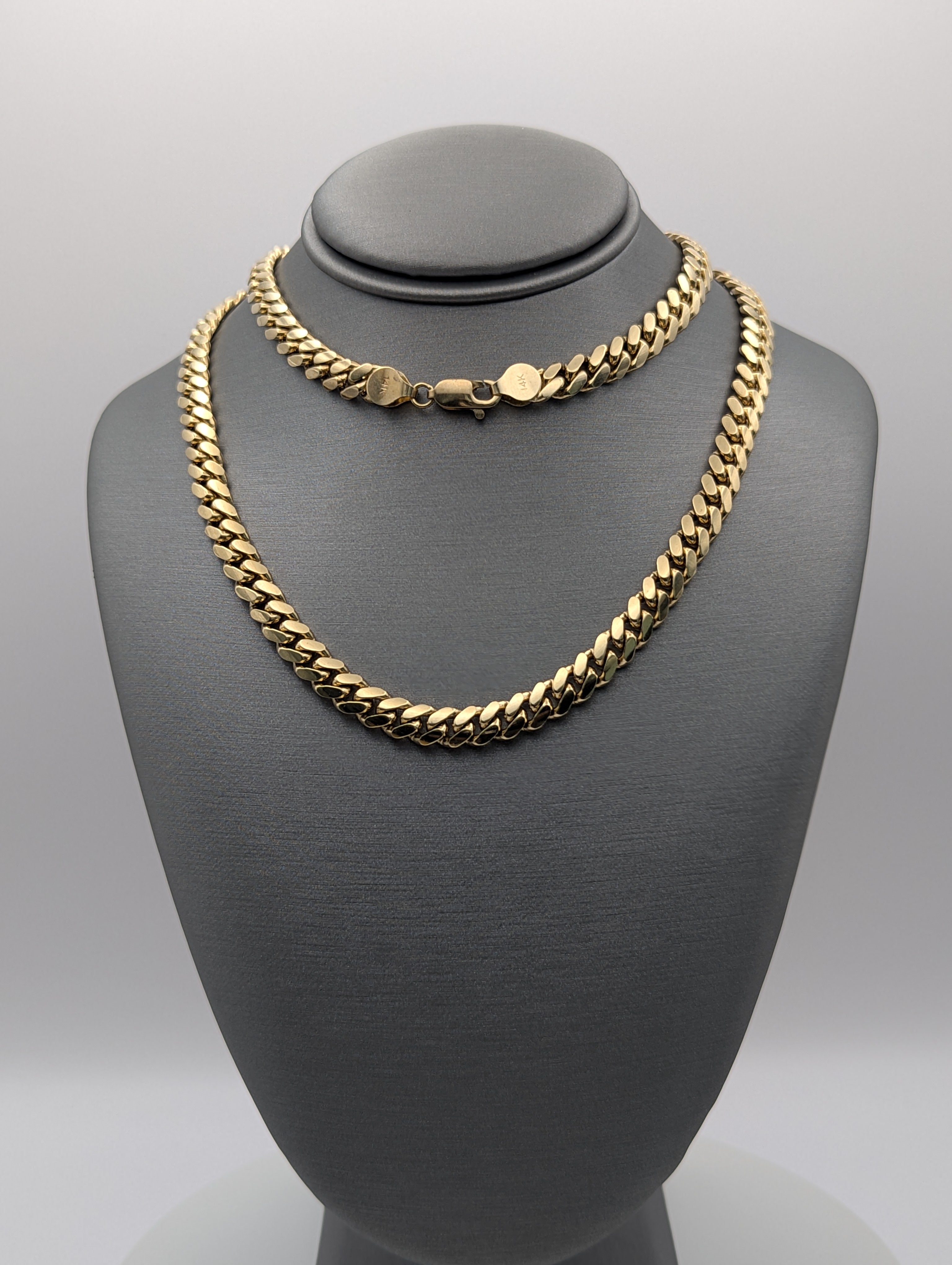 14K YG Solid Miami Cuban Chain