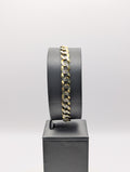 Pulsera de eslabones tipo frenada, oro de 14 quilates, corte diamante