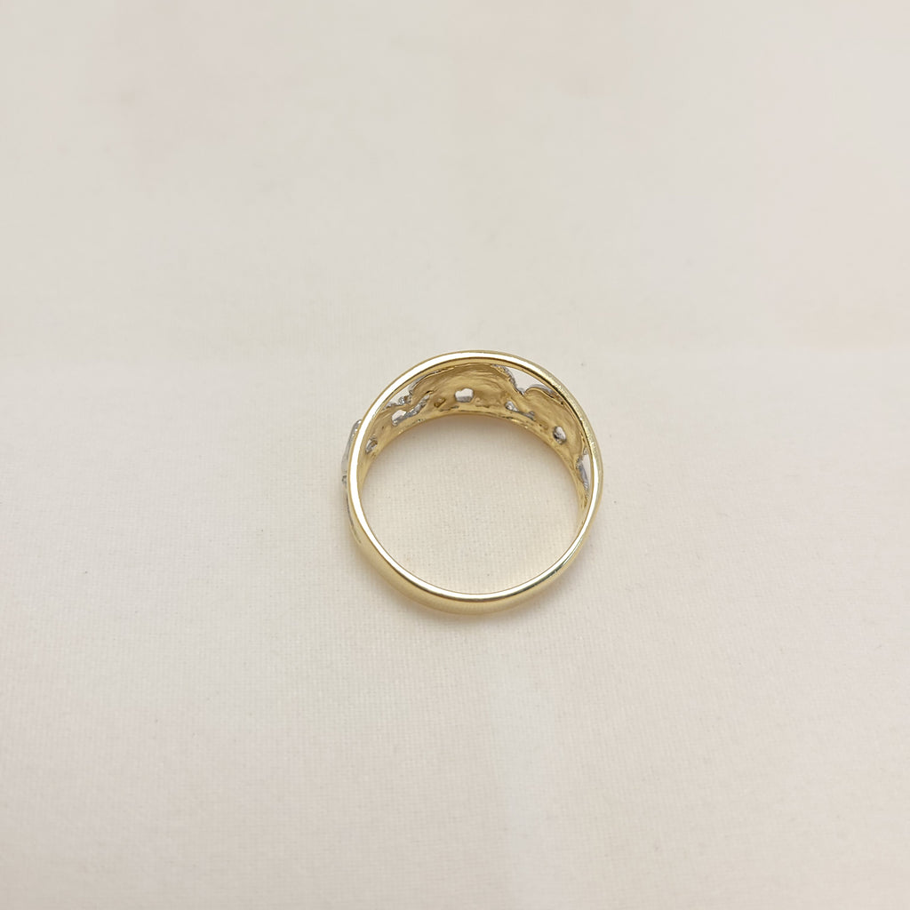 Anillo de elefante bicolor de 14K