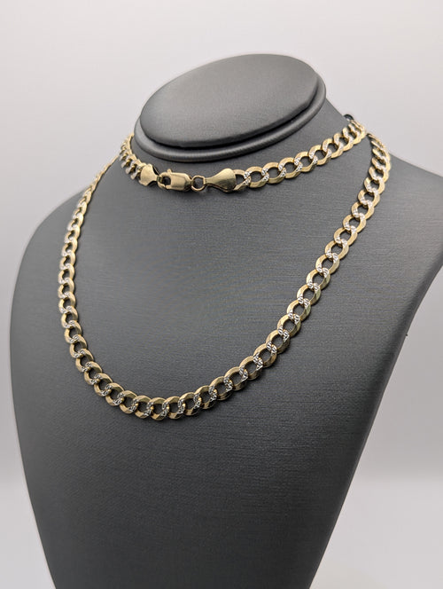 14K Dia-Cut Curb Chain