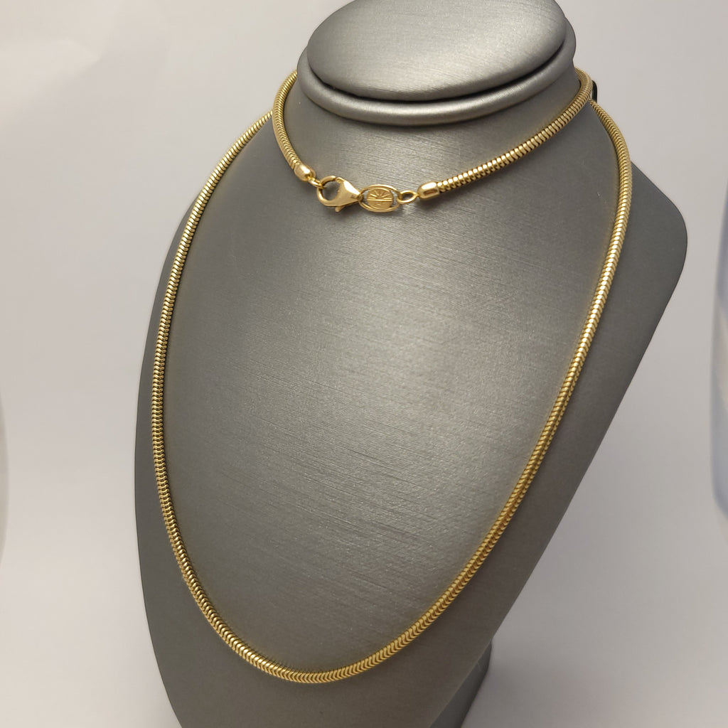 Collar Eslabones de Serpiente en Oro Amarillo de 14K