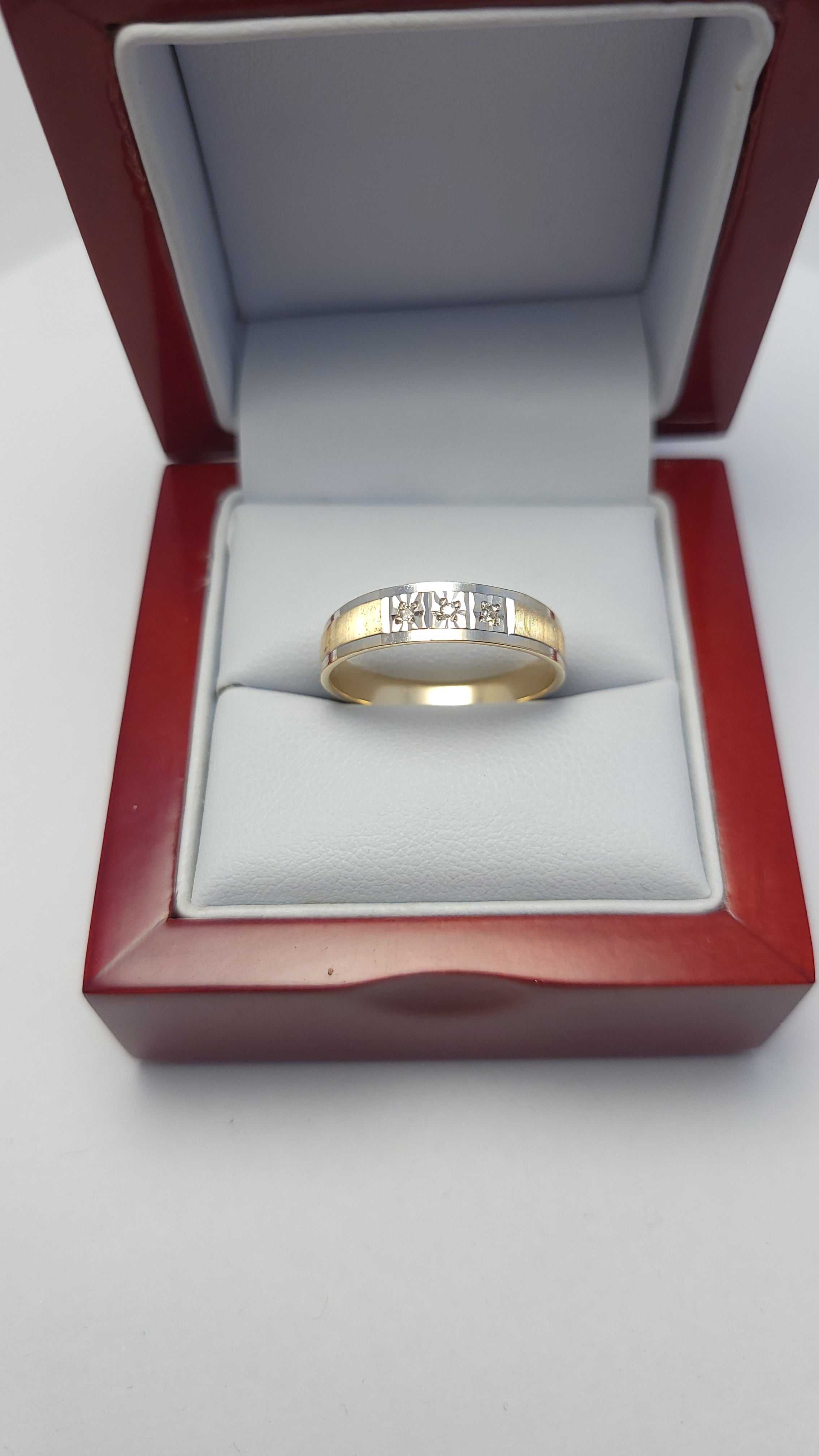 Anillo de hombre bicolor de oro de 14 quilates
