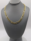 Cadena Figaro hueca de oro amarillo de 14K