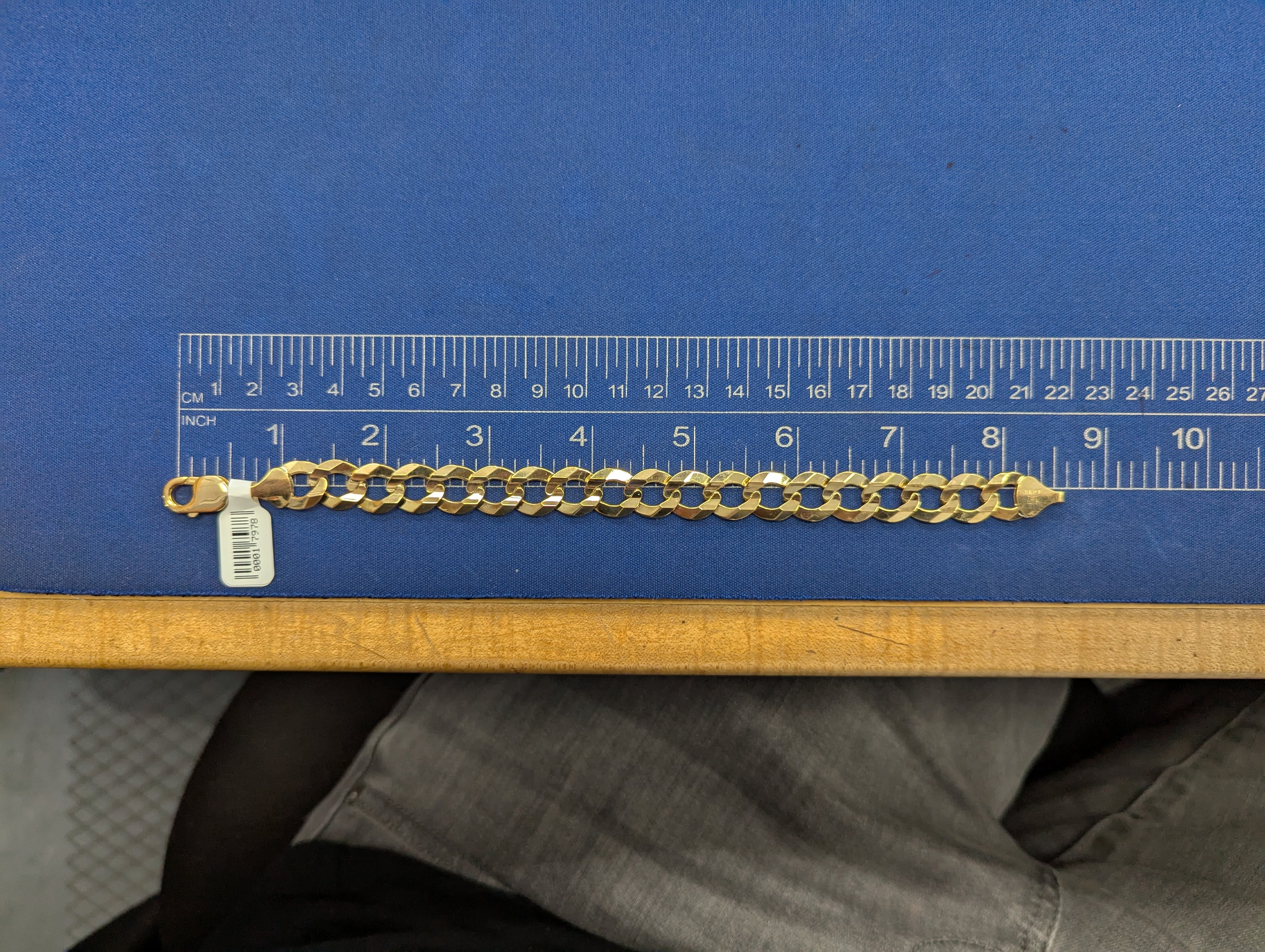 Pulsera Curb de oro amarillo de 14K