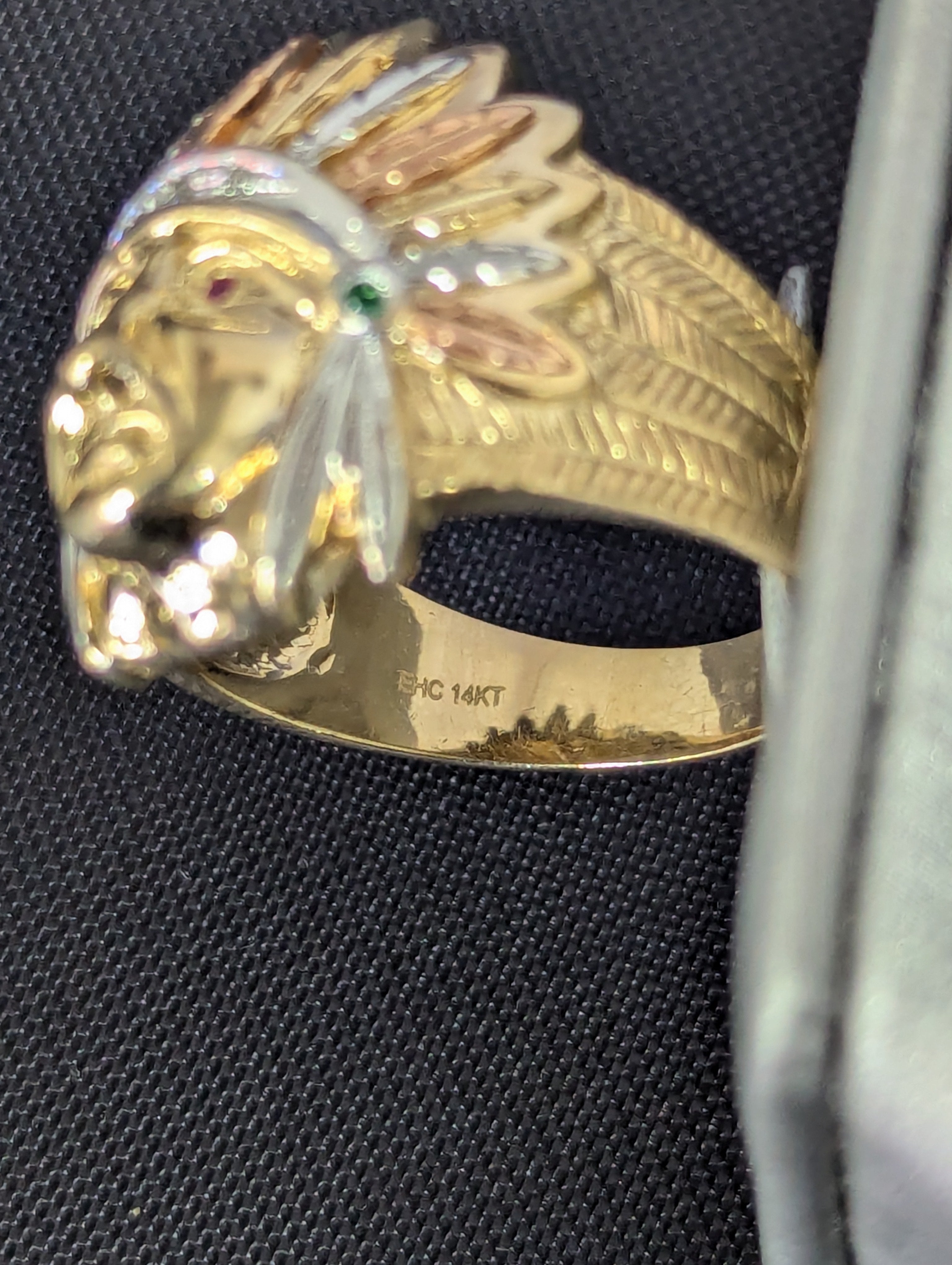Cabeza de Indio Tricolor de 14K
