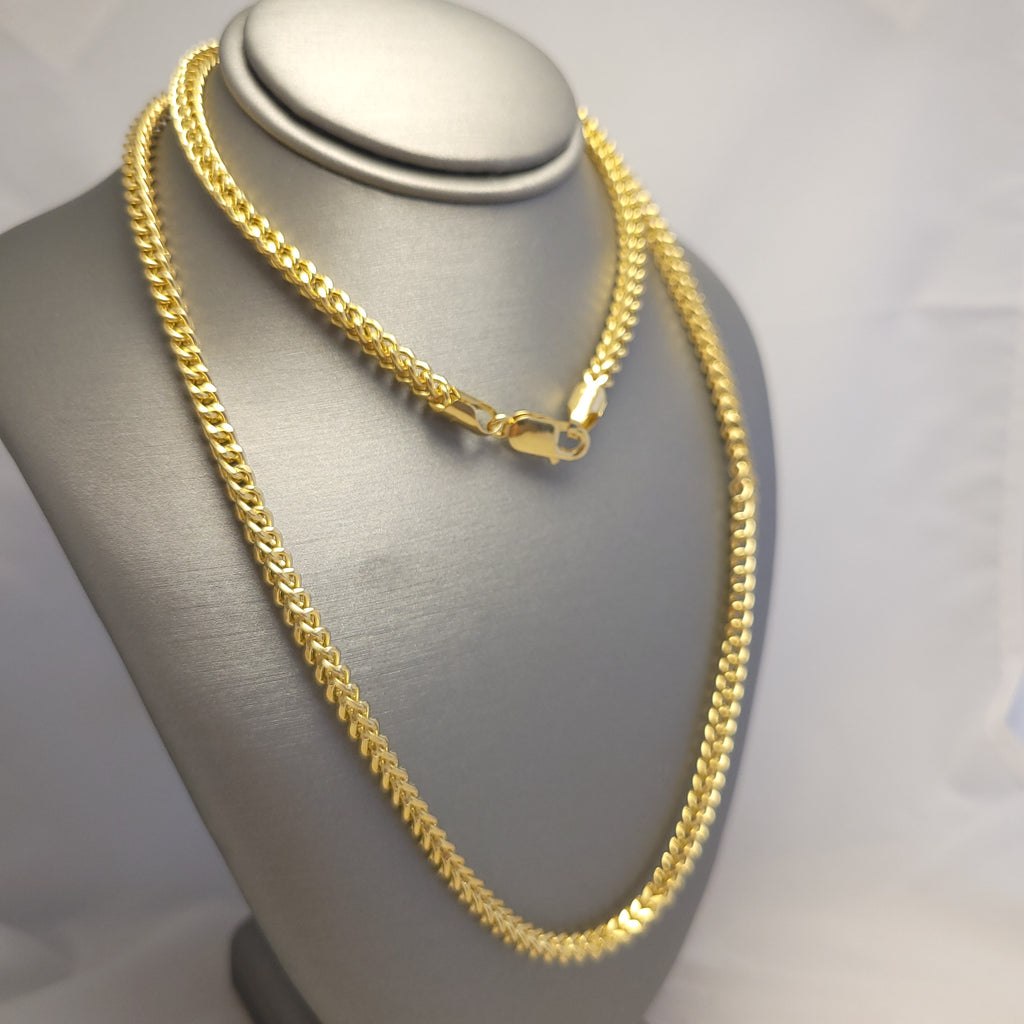 Cadena Cola de Zorro Hueca de Oro Amarillo de 14K