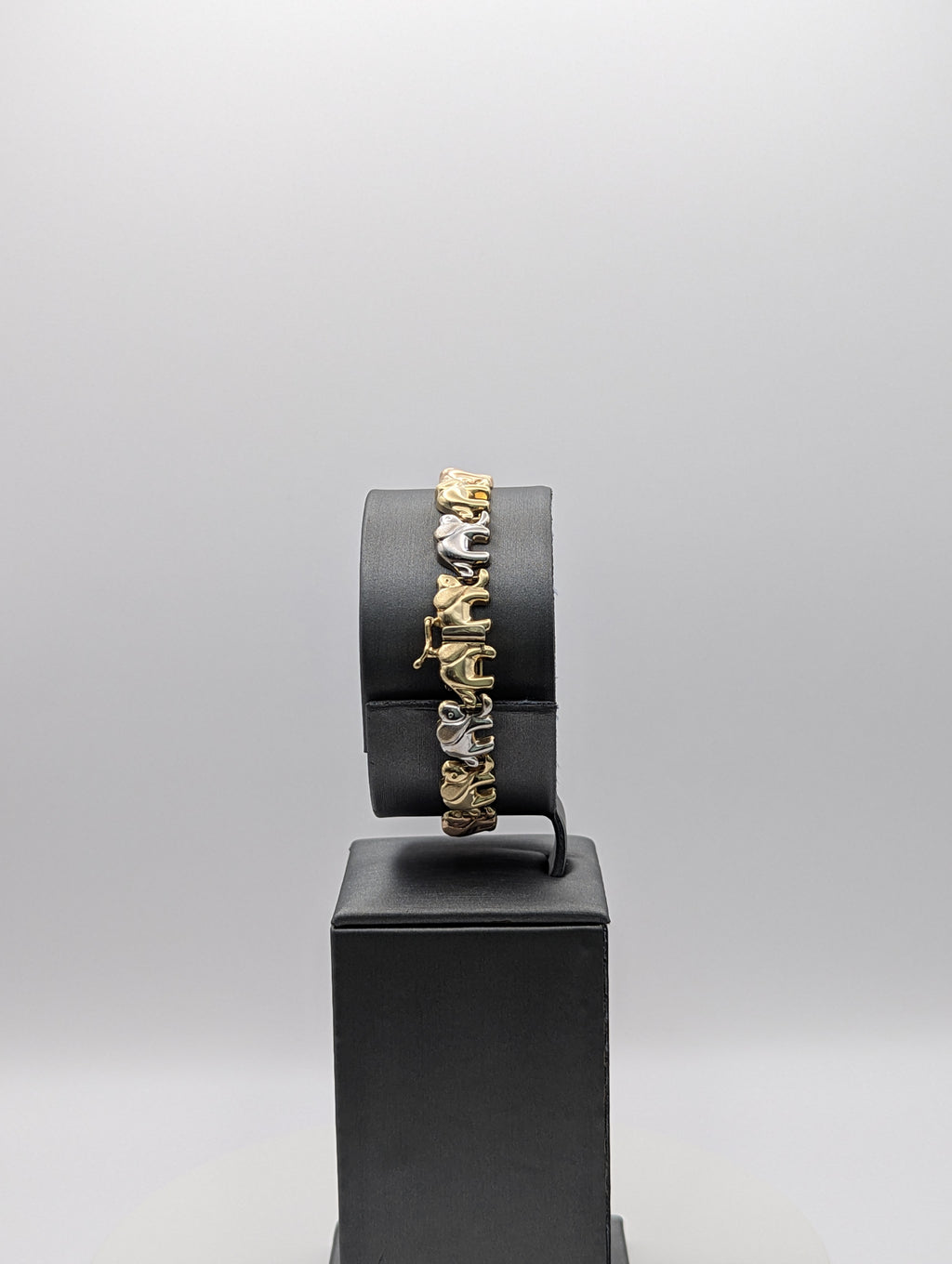 Pulsera de elefante tricolor de 14K