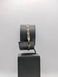 Pulsera grabable de oro amarillo de 14K