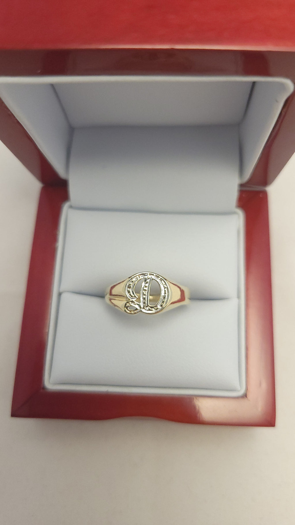 10K YG Letter "D" Ring