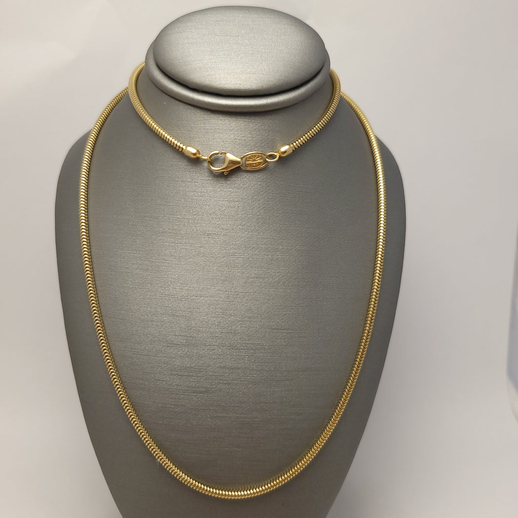 Collar Eslabones de Serpiente en Oro Amarillo de 14K