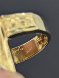 Anillo de cruz de Jesús bicolor de 14K