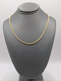 Cadena de trigo de oro amarillo de 14K