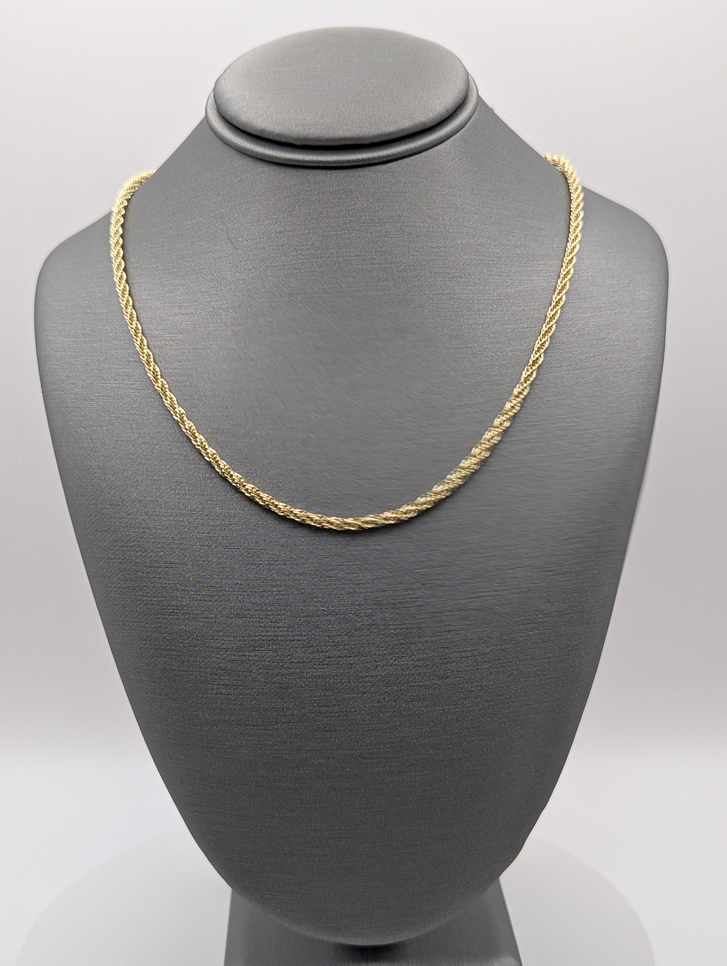 Cadena de trigo de oro amarillo de 14K