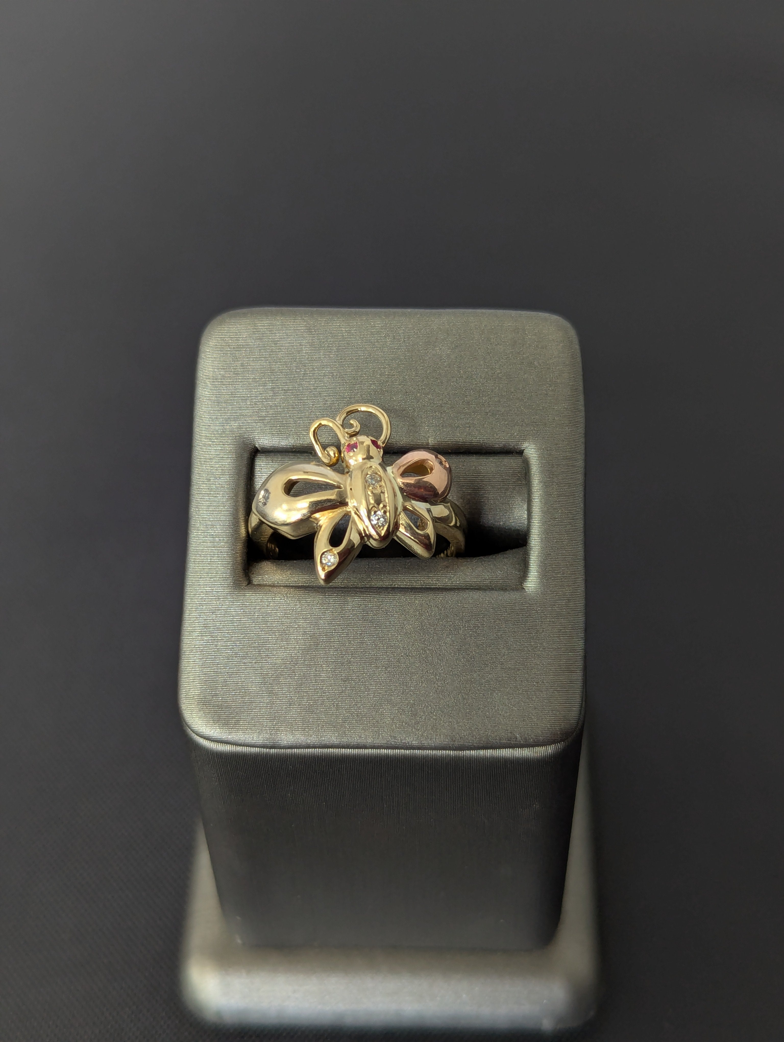 14K YG/RG Butterfly CZ Ring