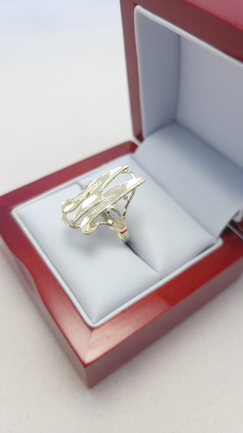 10K YG Letter "M" Ring