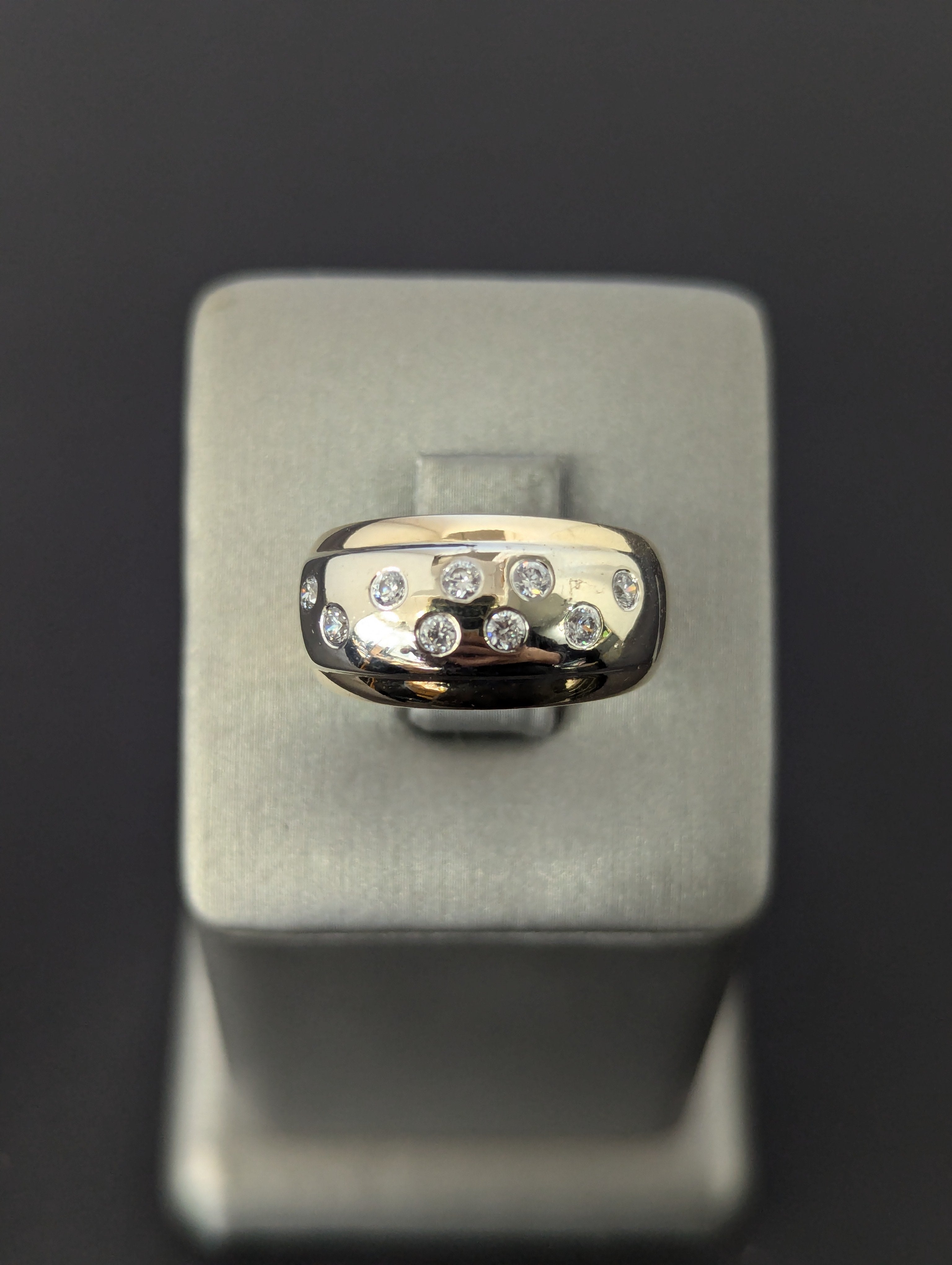 14K YG/WG Two-Tone CZ Ring