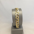 Pulsera de eslabones forzados con corte diamante de oro de 14K