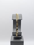 Pulsera de cadena cubana cortada con diamante, de 14K