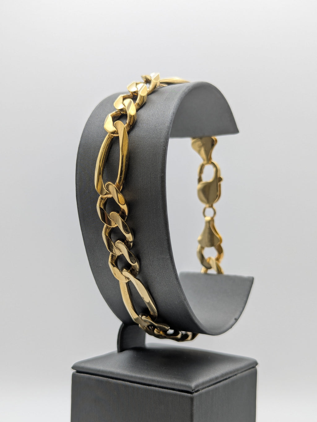 Pulsera de oro amarillo de 14 quilates de tipo Figaro