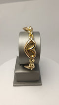 14K YG Puffy Heart Bracelet