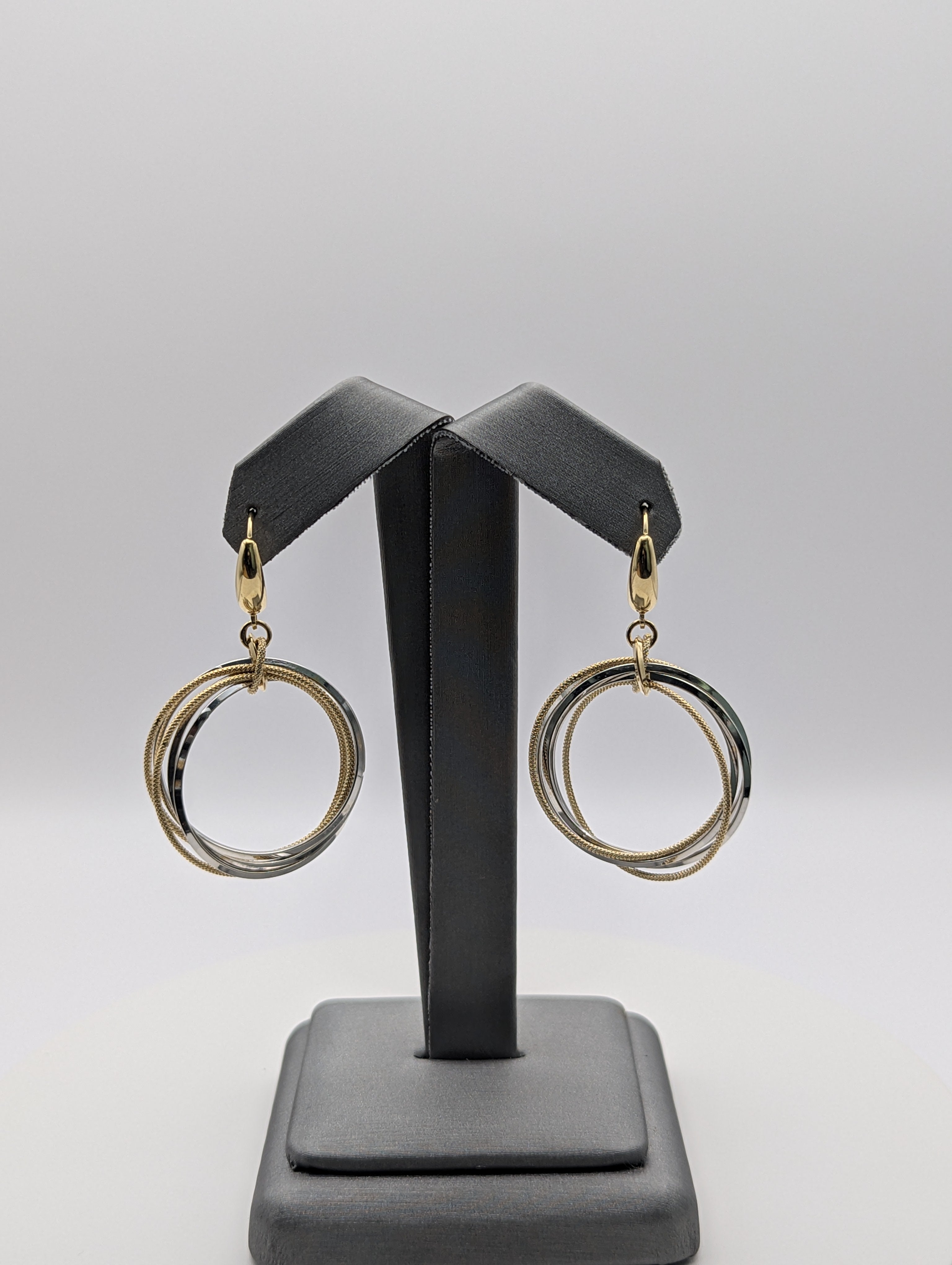 14K YG/WG Multi Hoop Earrings